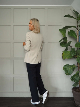 Impa Trousers with Side Button Fastening &amp; No Pockets- Khaki, Ivory, Navy Blue