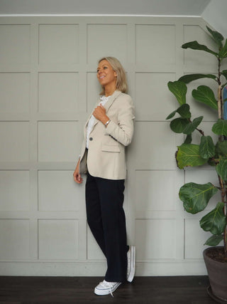 Impa Trousers with Side Button Fastening &amp; No Pockets- Khaki, Ivory, Navy Blue