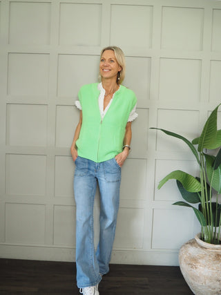 Genie Zip Front Sleeveless Cardigan - 7 Colours