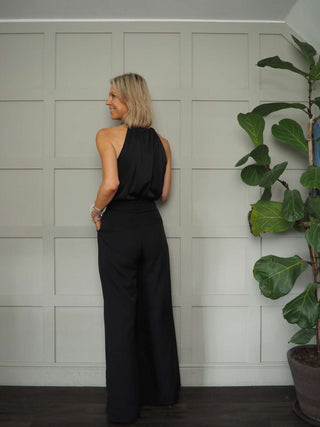 Romaine Satin Ribbon Tie Top - Black, Navy Blue, Pale Pink