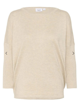 Mila Scoop Neck, Batwing Cropped Sleeve Jumper by Saint Tropez - Black, Blue, Buttermilk, Jojoba and Navy Blue