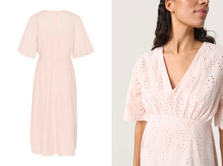 Joella Short Sleeve Broderie Anglaise Dress by Soaked - Peach Whip