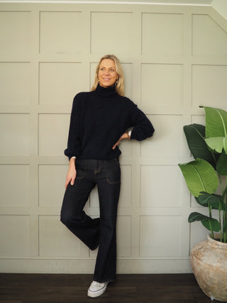 Signet Polo Neck - Black, Chocolate, Navy Blue
