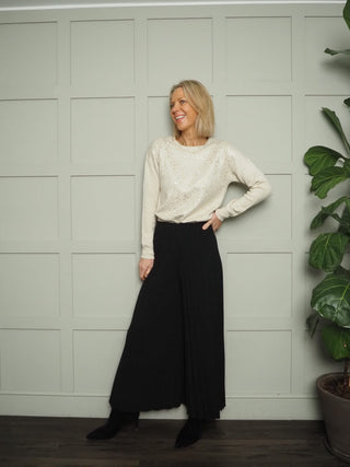 Nixi Pleated Culottes - Black, Camel, Green, Navy Blue, Pink