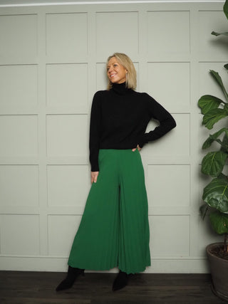 Nixi Pleated Culottes - Black, Camel, Green, Navy Blue, Pink