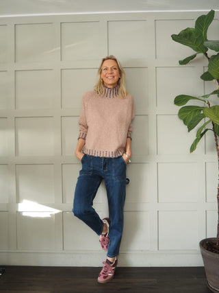 Kate Tapered Leg Jeans - Dark Blue Denim