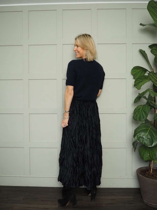 Fleur Short Sleeve Jumper with Enamel Flower Buttons on Cuffs - Khaki and Oatmeal