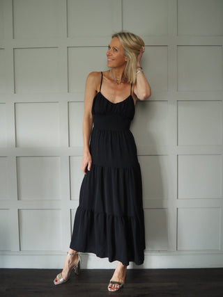 Lady Maxi Dress - Biscuit, Black