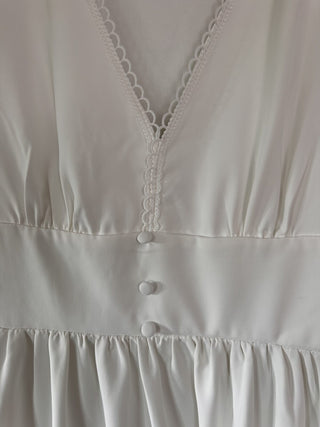 Holkham V-Neck Dress - Off White