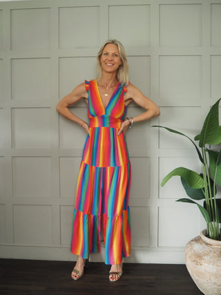 Lauren Maxi Dress - Blue, Rainbow, Red