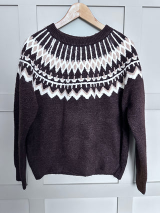 Kirkwall Fairisle Jumper - Chocolate