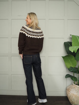 Kirkwall Fairisle Jumper - Chocolate