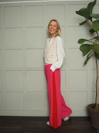 Yoruba Wide Leg Trousers with Side Stripe and Elasticated Waist - 5 Colours