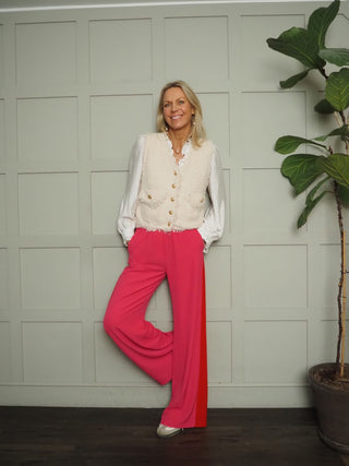 Yoruba Wide Leg Trousers with Side Stripe and Elasticated Waist - 5 Colours