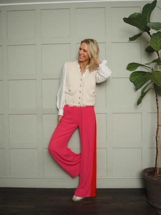 Yoruba Wide Leg Trousers with Side Stripe and Elasticated Waist - 5 Colours