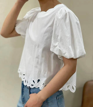 Windsor Bubble Sleeve Blouse - White