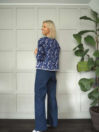 Impa Cotton Jeans with Buttons on Each Side and No Pockets - Denim Blue