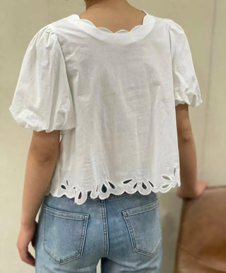 Windsor Bubble Sleeve Blouse - White