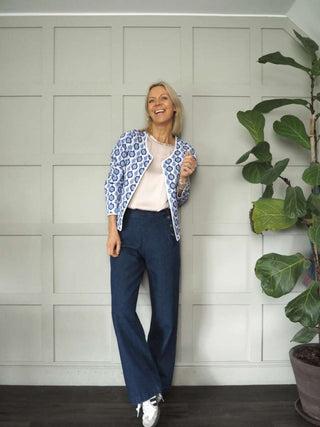 Impa Cotton Jeans with Buttons on Each Side and No Pockets - Denim Blue