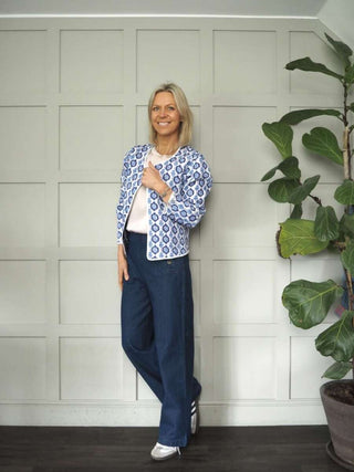 Impa Cotton Jeans with Buttons on Each Side and No Pockets - Denim Blue