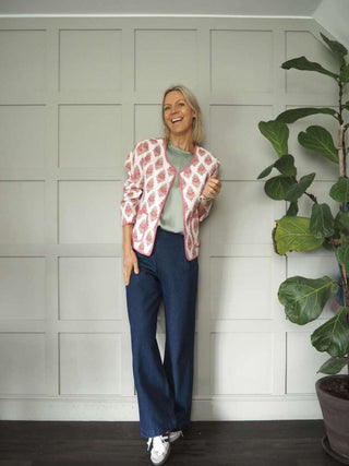 Impa Cotton Jeans with Buttons on Each Side and No Pockets - Denim Blue