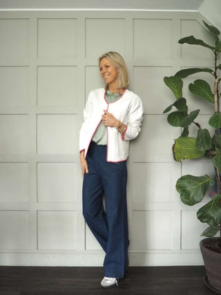 Impa Cotton Jeans with Buttons on Each Side and No Pockets - Denim Blue