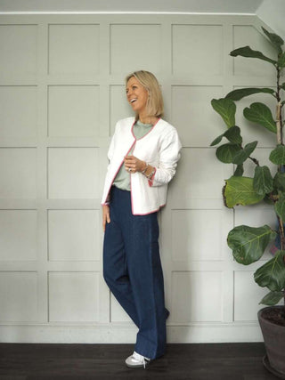 Impa Cotton Jeans with Buttons on Each Side and No Pockets - Denim Blue