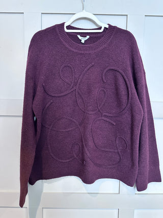 Shyla Jumper with Raised Motif By MbyM - Burgundy