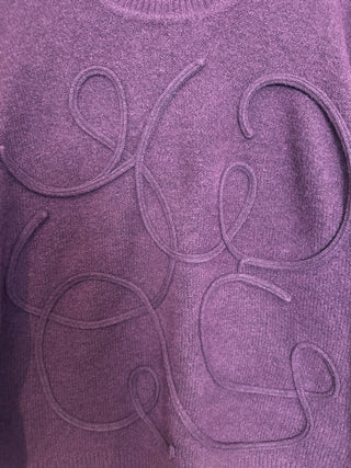 Shyla Jumper with Raised Motif By MbyM - Burgundy