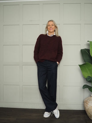 Shyla Jumper with Raised Motif By MbyM - Burgundy