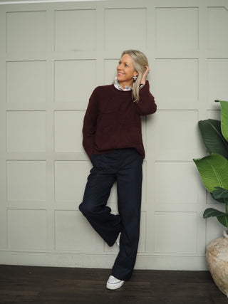 Shyla Jumper with Raised Motif By MbyM - Burgundy