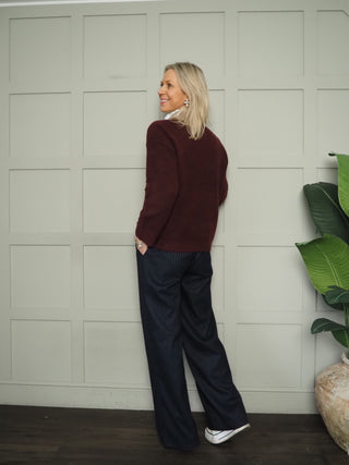 Shyla Jumper with Raised Motif By MbyM - Burgundy