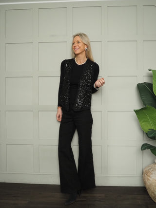 Michaela Sequin Waistcoat - Black