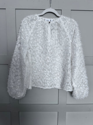 Nilsine Blouse with Feather Detail by Saint Tropez - Ivory