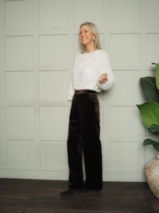 Nilsine Blouse with Feather Detail by Saint Tropez - Ivory