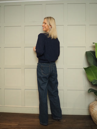 Nova Jumper with Sequin Detail by Saint Tropez - Navy Blue