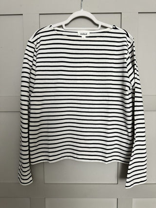 Neo Striped Long Sleeve T Shirt By Soaked - Black/Off White and Olive/Off White