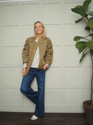 Jackline Quilted Lightweight Jacket by Soaked - Olive Green