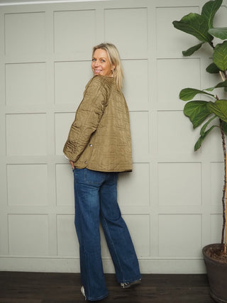 Jackline Quilted Lightweight Jacket by Soaked - Olive Green