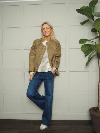 Jackline Quilted Lightweight Jacket by Soaked - Olive Green