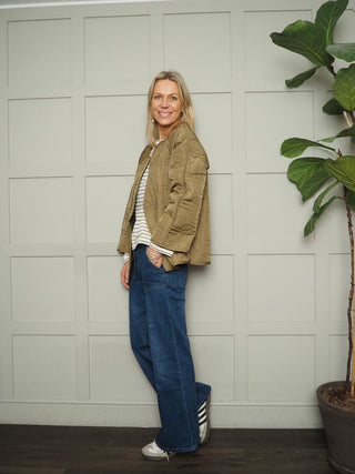 Jackline Quilted Lightweight Jacket by Soaked - Olive Green