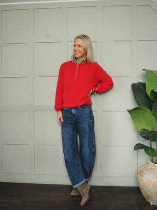 Joey Button Front Jumper - 9 Colours