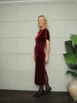 Velera Velvet Dress by Soaked - Black, Burgundy