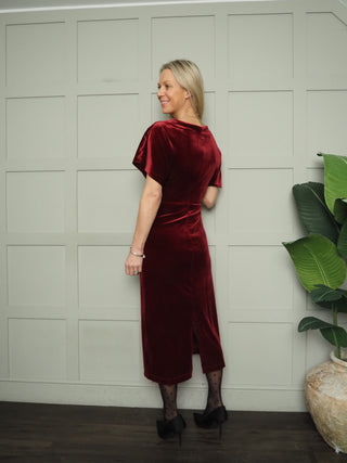 Velera Velvet Dress by Soaked - Black, Burgundy