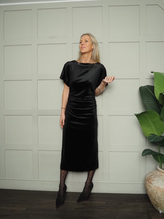 Velera Velvet Dress by Soaked - Black, Burgundy