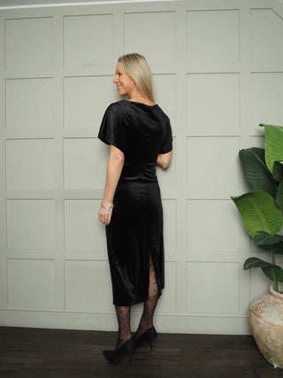 Velera Velvet Dress by Soaked - Black, Burgundy