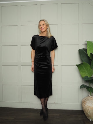 Velera Velvet Dress by Soaked - Black, Burgundy