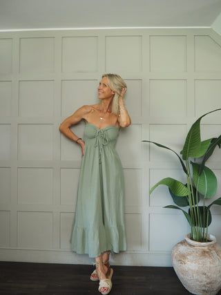 Melissa Cheesecloth Strapless Dress - Hot Coral, Hot Pink, Khaki, Neon Orange, White