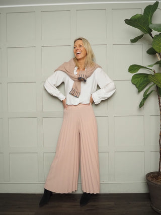 Nixi Pleated Culottes - Black, Camel, Green, Navy Blue, Pink