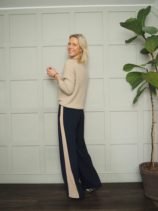 Yoruba Wide Leg Trousers with Side Stripe and Elasticated Waist - 5 Colours